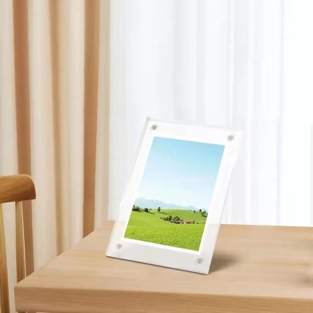 Magnetic Poster Display Stand Acrylic Fridge Magnets Photo Frame  for Room Desk Home Decoration