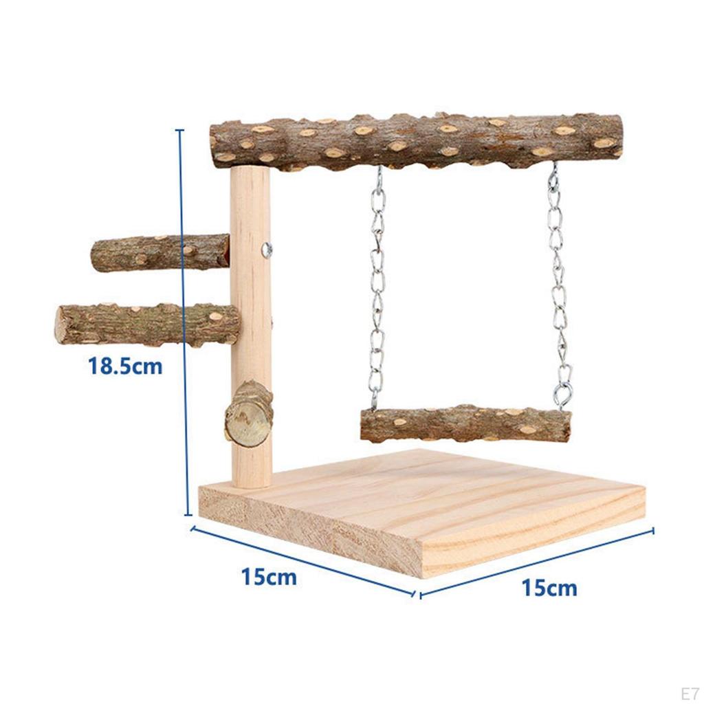 Bird Activity Center with Perch and Swing for Small Parrots
