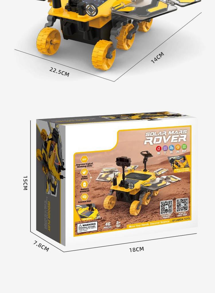DIY Solar-Powered Mars Rover Kit: Student Assembly Educational Model Toy