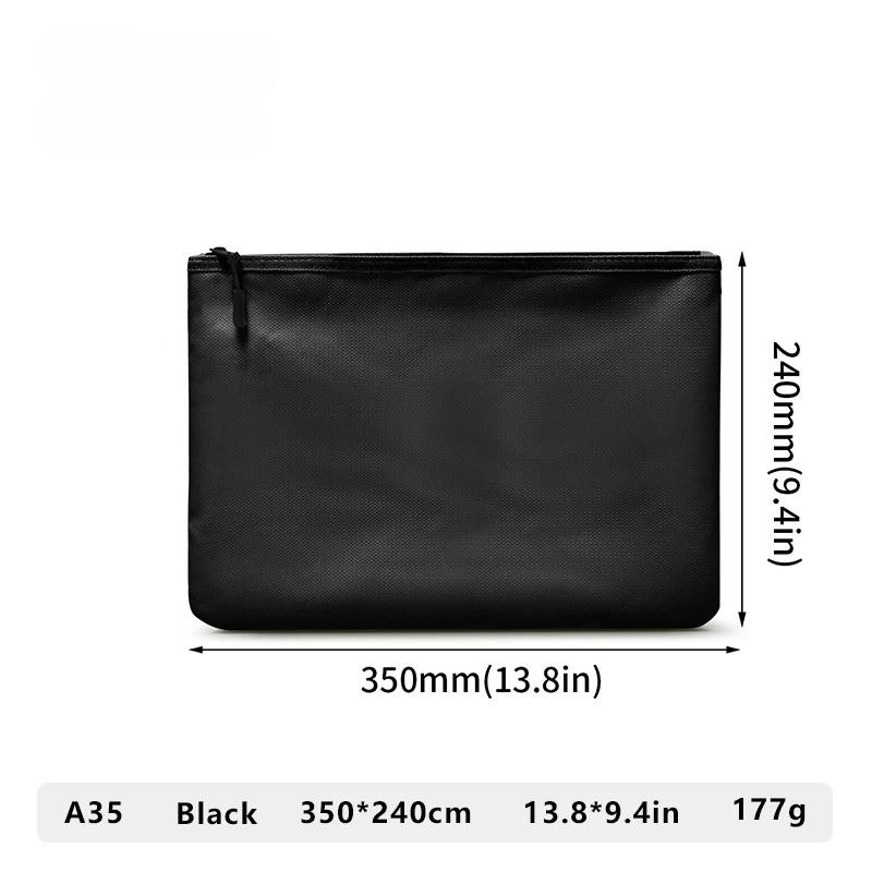 Portable Fireproof Waterproof Document Envelope File Folder Cash Pouch With Zipper Fireproof Safe Money Bag For Home Office