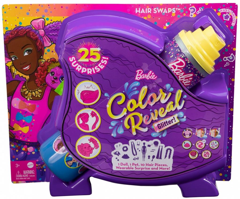 Lalka BARBIE COLOR REVEAL Imprezowe stylizacje Fioletowa 