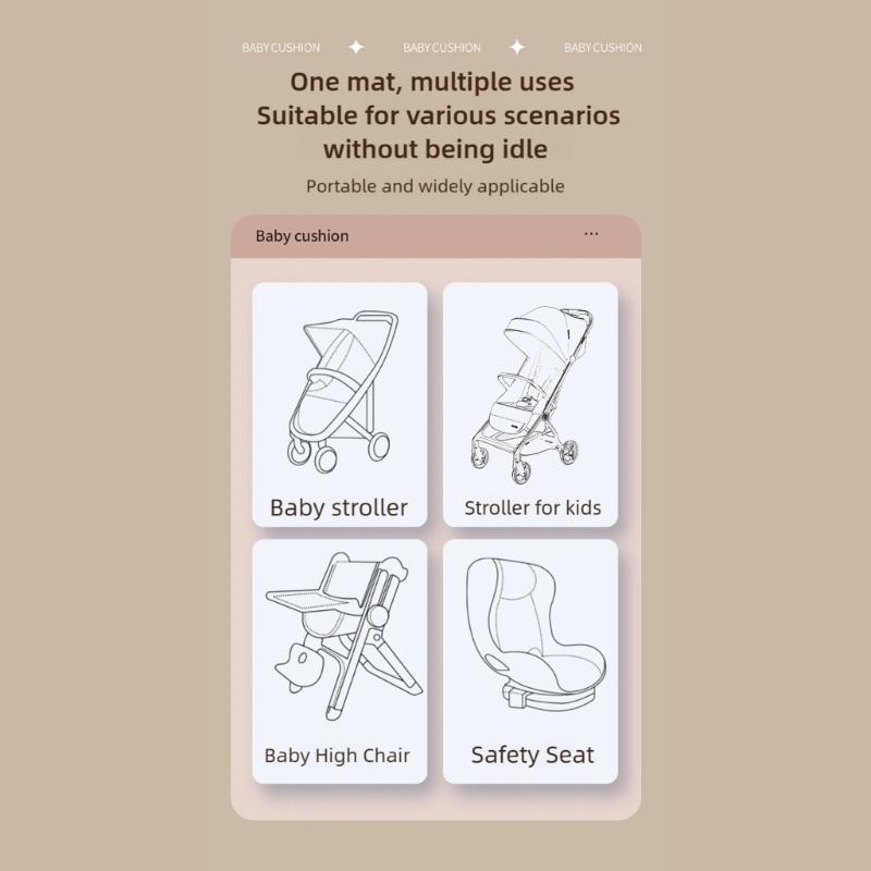 Breathable Pram Seat Pad Mattress Toddlers Newborns Strollers Seat Liner Strollers Pad Baby Pushchair Double Sided Cushion
