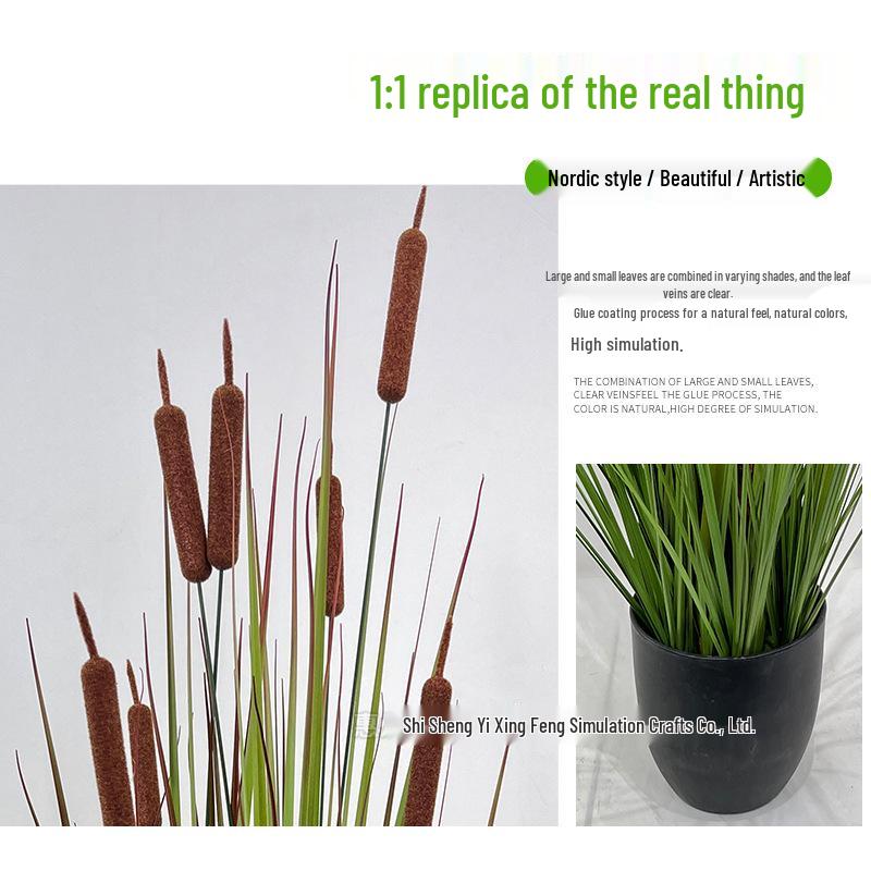Oriental Cattail Artificial Plant for Yard and Garden Decor