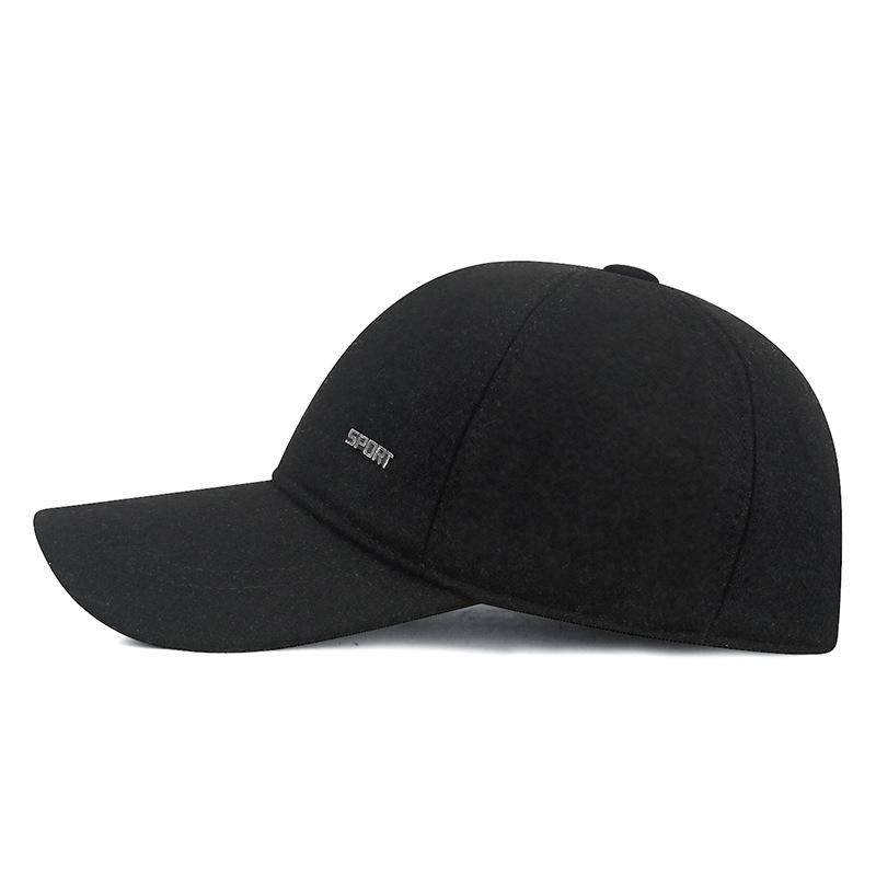 Herren Herbst Winter Hut Mittelalterliche und Ältere Dickes Fleece Papa Baumwollmütze Ohrenschutz Wolle Kältefest Warm Baseballkappe