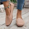 Solid-color retro women's flat loafers are trendy, comfortable and low-heeled