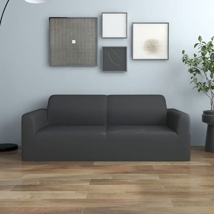 VidaXL Housse extensible canapé 2places Anthracite Jersey de polyester 332937