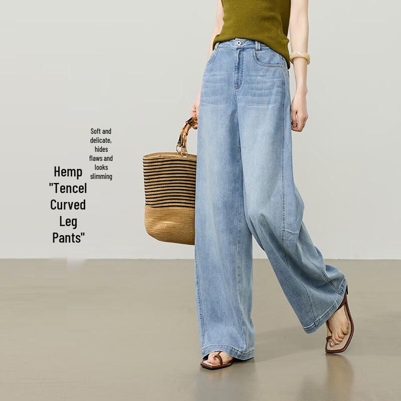Esey Women s Lyocell Blend Wide-Leg Banana Pants 31