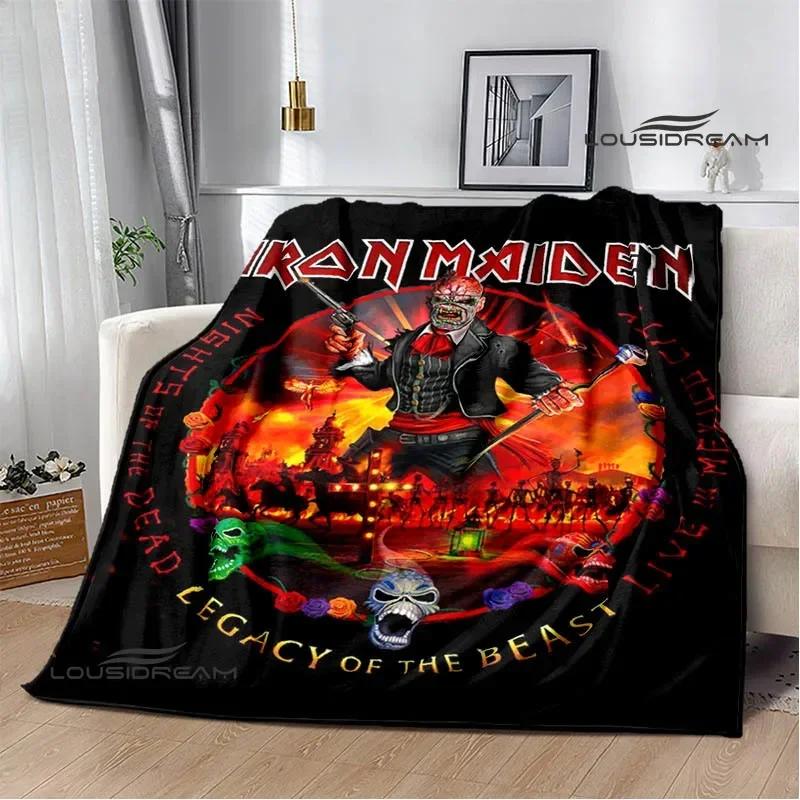 Rock Band I-Iron M-Maiden Printed Blanket Kids Warm Blankets Flannel Soft and Comfortable Blanket Bed Linings Birthday Gift