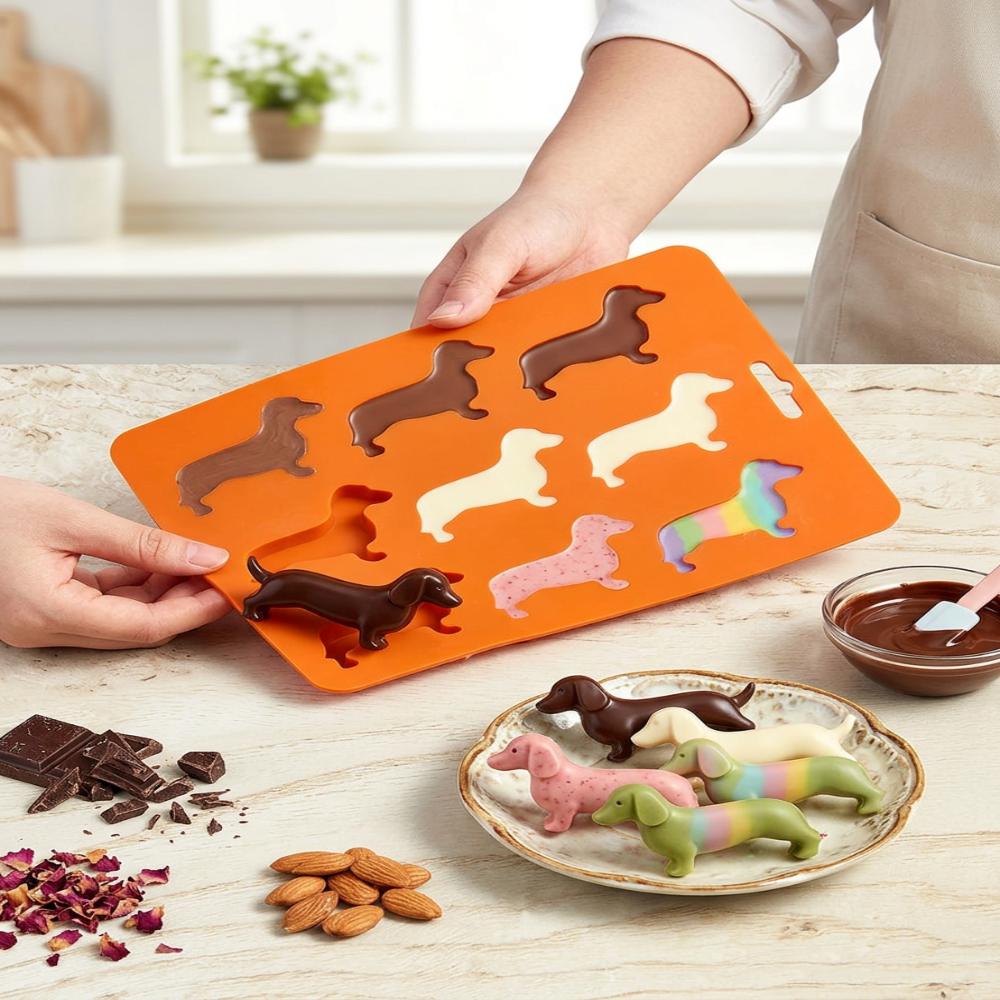 Silicone Chocolate Mold Dog Shaped Baking Mold Reusable Silicone Ice Cube Tray Chocolate Making