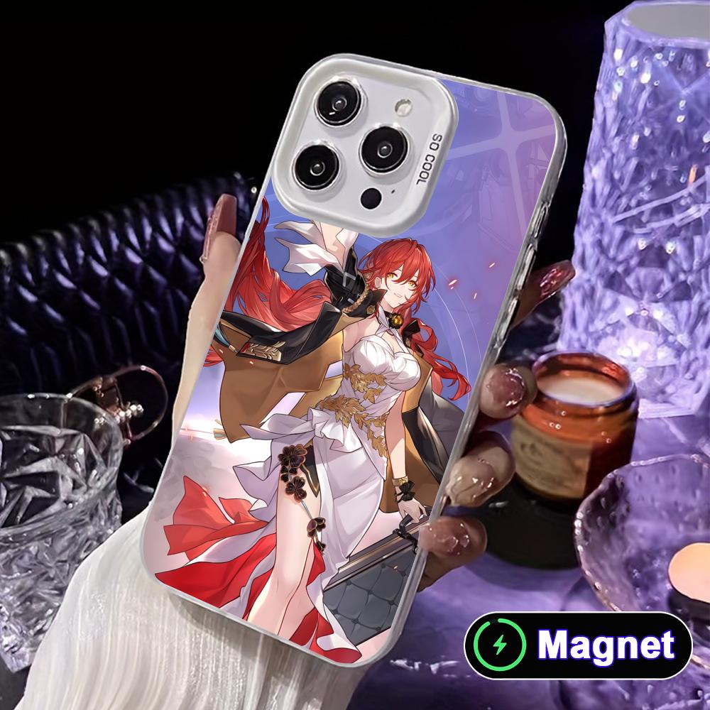 

HSR Himeko White Translucent MagSafe Mobile Phone Case for iPhone 17 16 15 14 13 12 11 X XR XS Air Pro Max Plus Cover iPhone 15 Pro