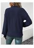 Multi-Color European & American Style Loose Long Sleeve Solid Color Autumn Sweater for Women