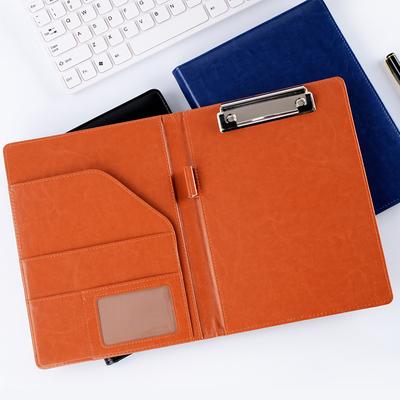 A4 Leather Padfolio Portfolio File Folder Clipboard Document Holder Business Contract Paper Clamp Writing Pad for Office