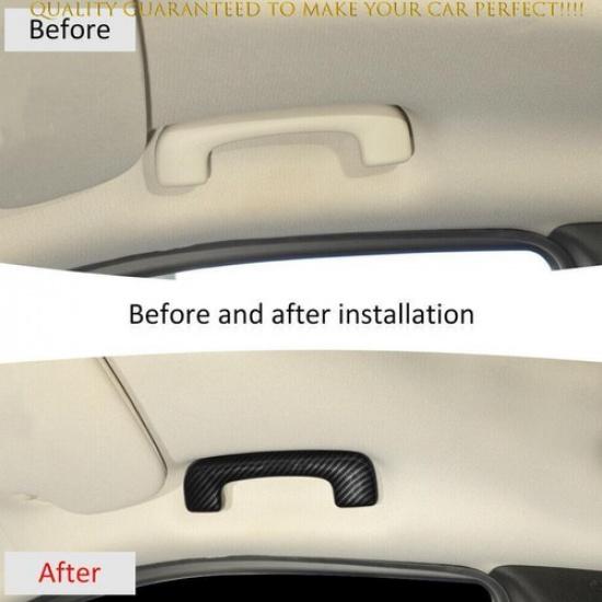 For Dodge Durango 2011-2024 Carbon Fiber Inner Roof Bar Grab Handles Cover Trim