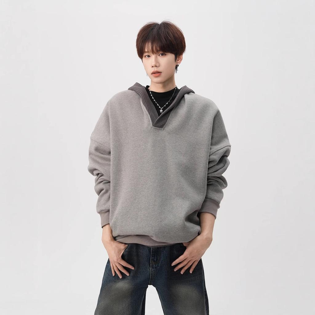 Splicing Kapuzenpullover Herren und Damen Herbst Trendiger lockerer Hoodie Freizeit-Top