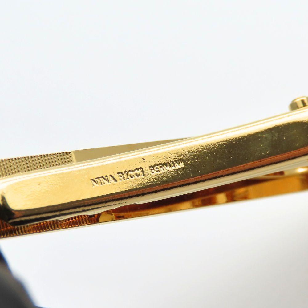 Used NINA RICCI Cuffs Tie Pin Set Metal Gold Silver Suit