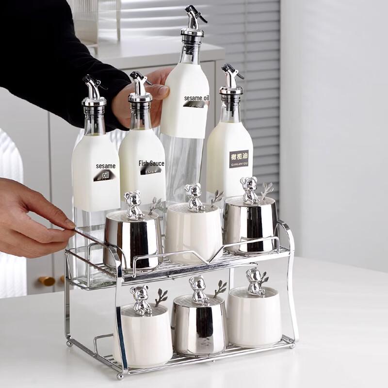 Elegant 11-Piece Spice Jar & Storage Set