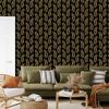 Wallpaper Black and Gold Tropical Pattern Ochre Background, Ochre Center 50x1000