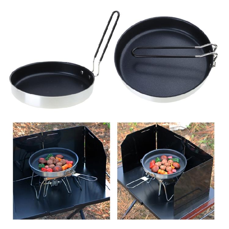 Nonstick Frying Pans with Storage Bag Light Weight Grill Pans Outdoor Cookware Quick Heating Skillets Cooking Tool