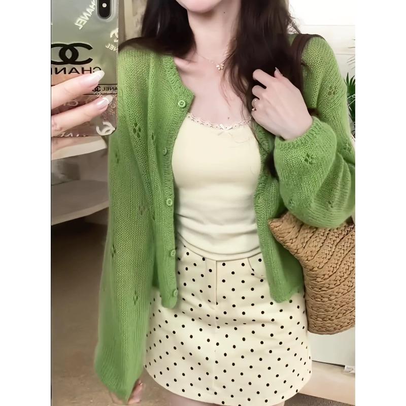 

Design sense niche chic fashion versatile cardigan single-breasted top blouse jacket spring new sweater average size [recommended 80-60kg]