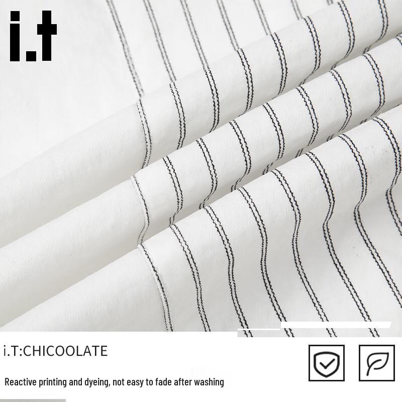 CHOCOOLATEit Men's Striped Patchwork Long Sleeve Shirt