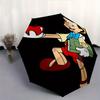 Apple Pinocchio Design Cartoon Automatic Folding Umbrella - 3 Folding Design, Vivid Cartoon Pattern, Suitable for Outdoor Activities, A Gift