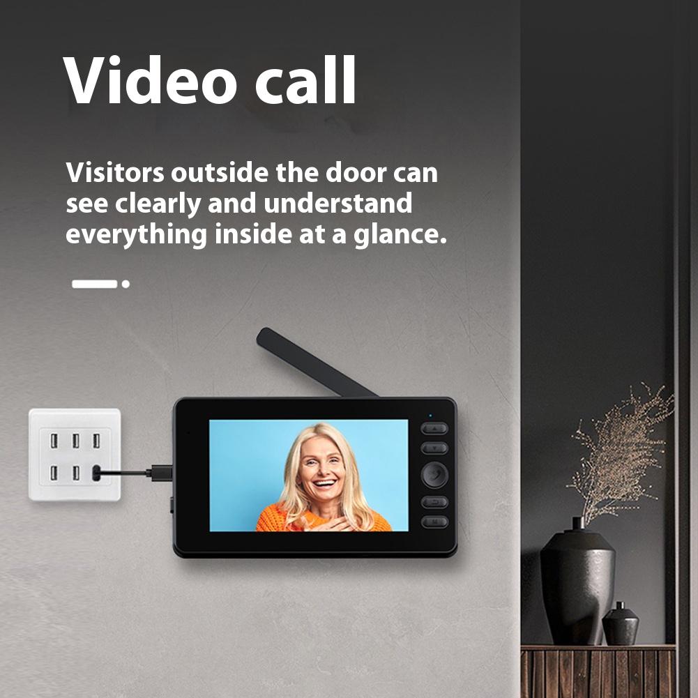 M10s Video Doorbell with Camera 2-Way Audio Wireless Door Bell 4.3inch Screen for Home Office