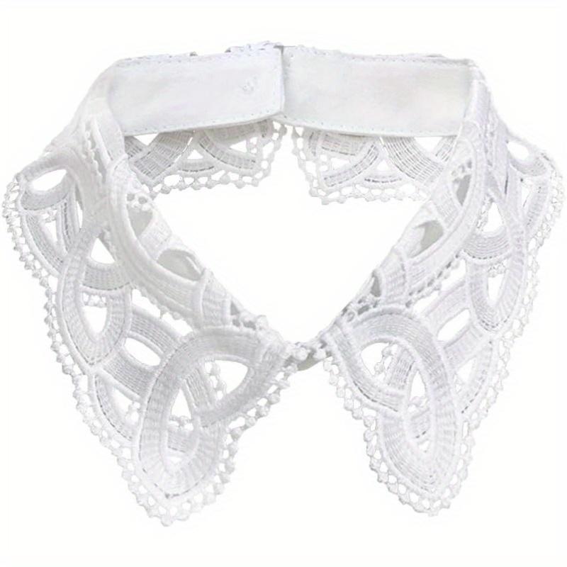 

1 шт., полый дизайн, накладной воротник с лацканами, съемная блузка-майка, искусственный полуворотник рубашки для женщин белый