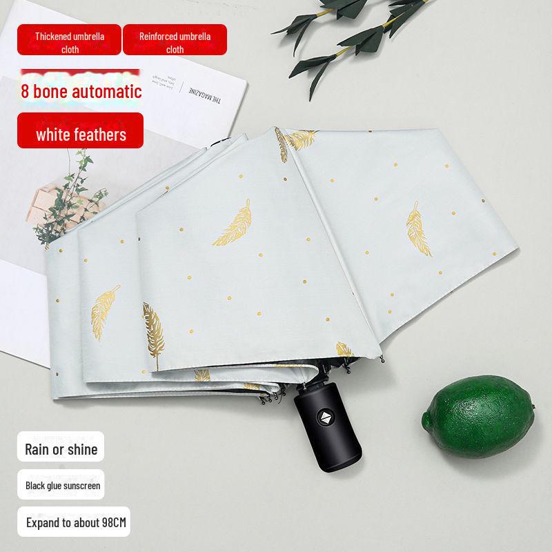 Parapluie pliant automatique coréen à double usage pour étudiantes - Protection contre le soleil et la pluie, résistant aux UV, grand.