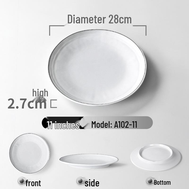 Melamine Imitation Porcelain Round Dinner Plate - Durable Restaurant and Buffet Dish
