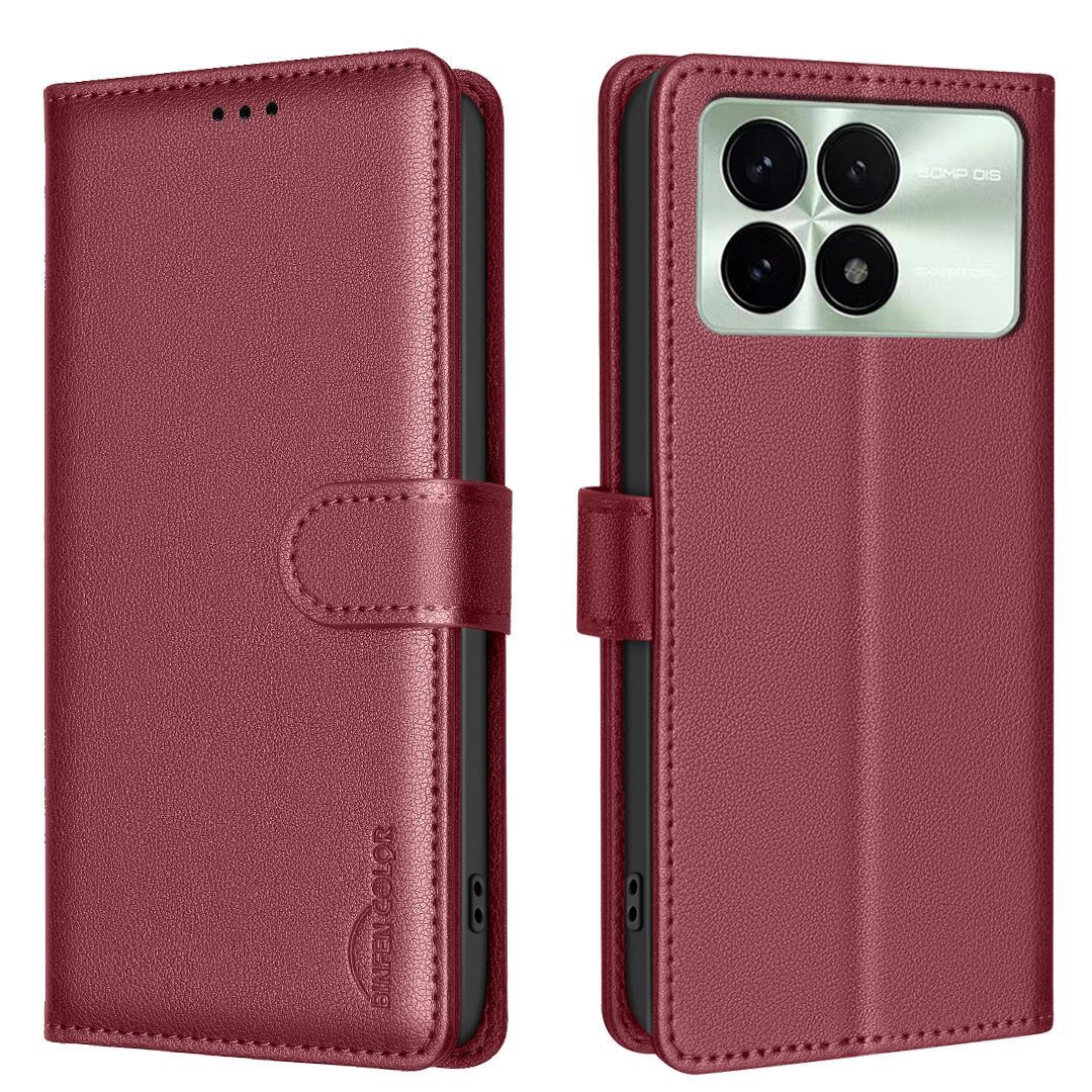 

BINFEN COLOR BF32 Для Xiaomi Redmi K70 Pro 5G/K70 5G/Poco F6 Pro 5G Блокирующая RFID Кожаная (PU) Чехол-Книжка для Телефона B