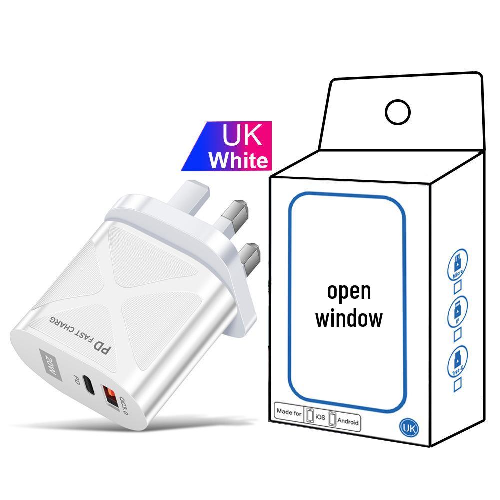 USB Travel Charger 5V/9V/12V with PD20W & QC3.0 Fast Charging - US/EU/UK Standard