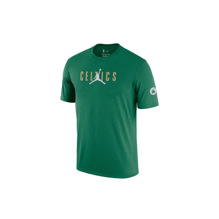 Air Jordan Boston Celtics Courtside Jordan NBA Casual Sports Round Neck Pullover Short Sleeve Green Men s DA6505-312 S