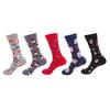 36 Styles Men's Cotton Dress Socks Bulk Pack - 5-Pair Trendy Funny Casual Socks Gift Set for  & Dropshipping