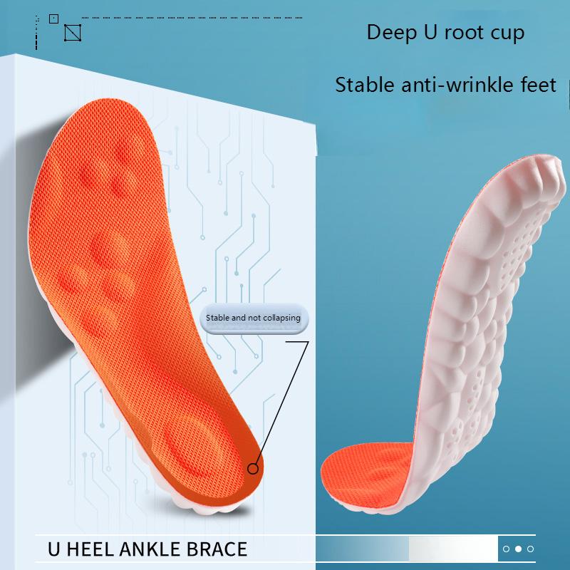 PU Massage Sport Insoles For Shoes Men Antibacterial Deodorant Running Insole for Feet Shock Absorption Sole Non Slip Shoe Pads