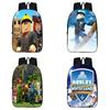 Roblox Pattern Kids School Backpack With Large Capacity And Durable Polyester Material