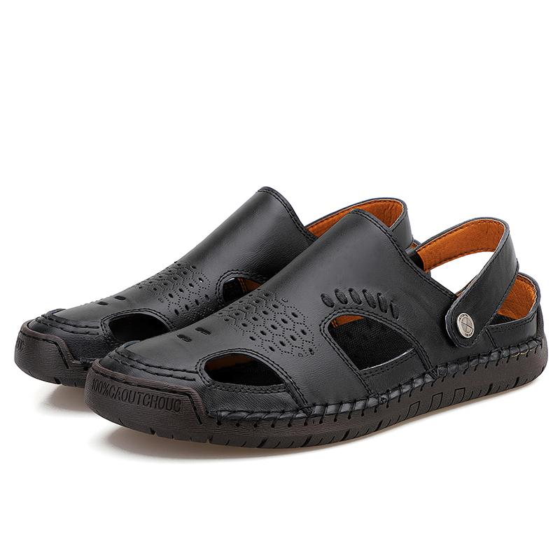 

Fashion Summer men s casual breathable sandals Casual Shoes Outdoor Men Retro Sandals for Men Beach Shoes slippers fashion design 48 чёрный