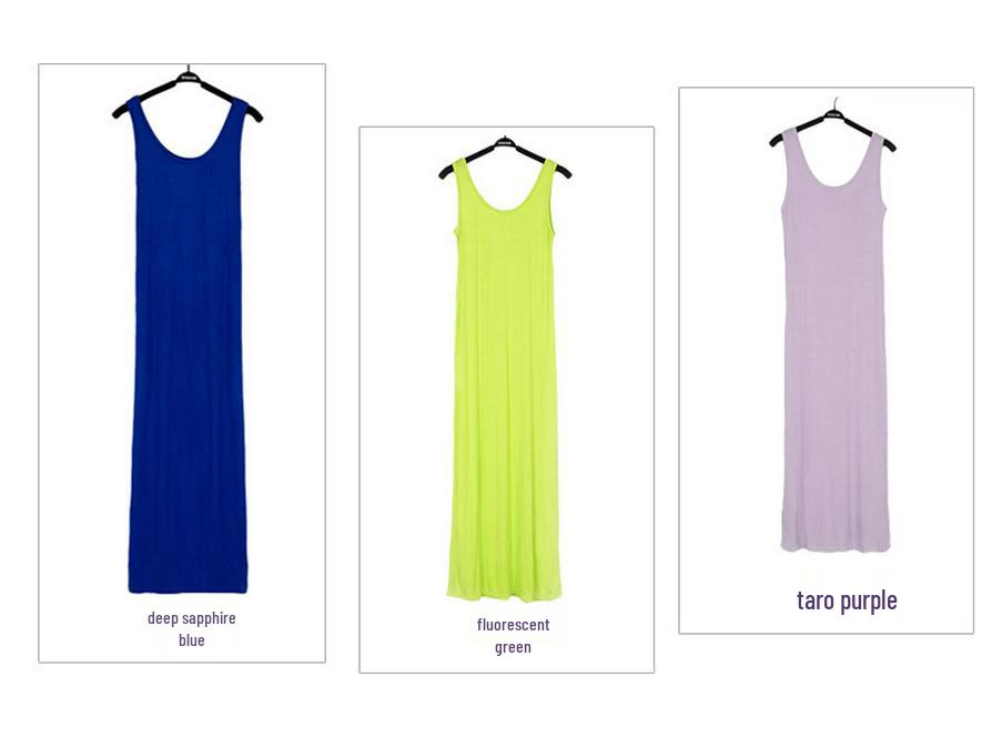 Women's Plus Size Spaghetti Strap Loose Modal Long Beach Dress