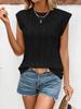 2025 Summer Women's Jacquard Round Neck Short Sleeve Loose T-shirt Vest