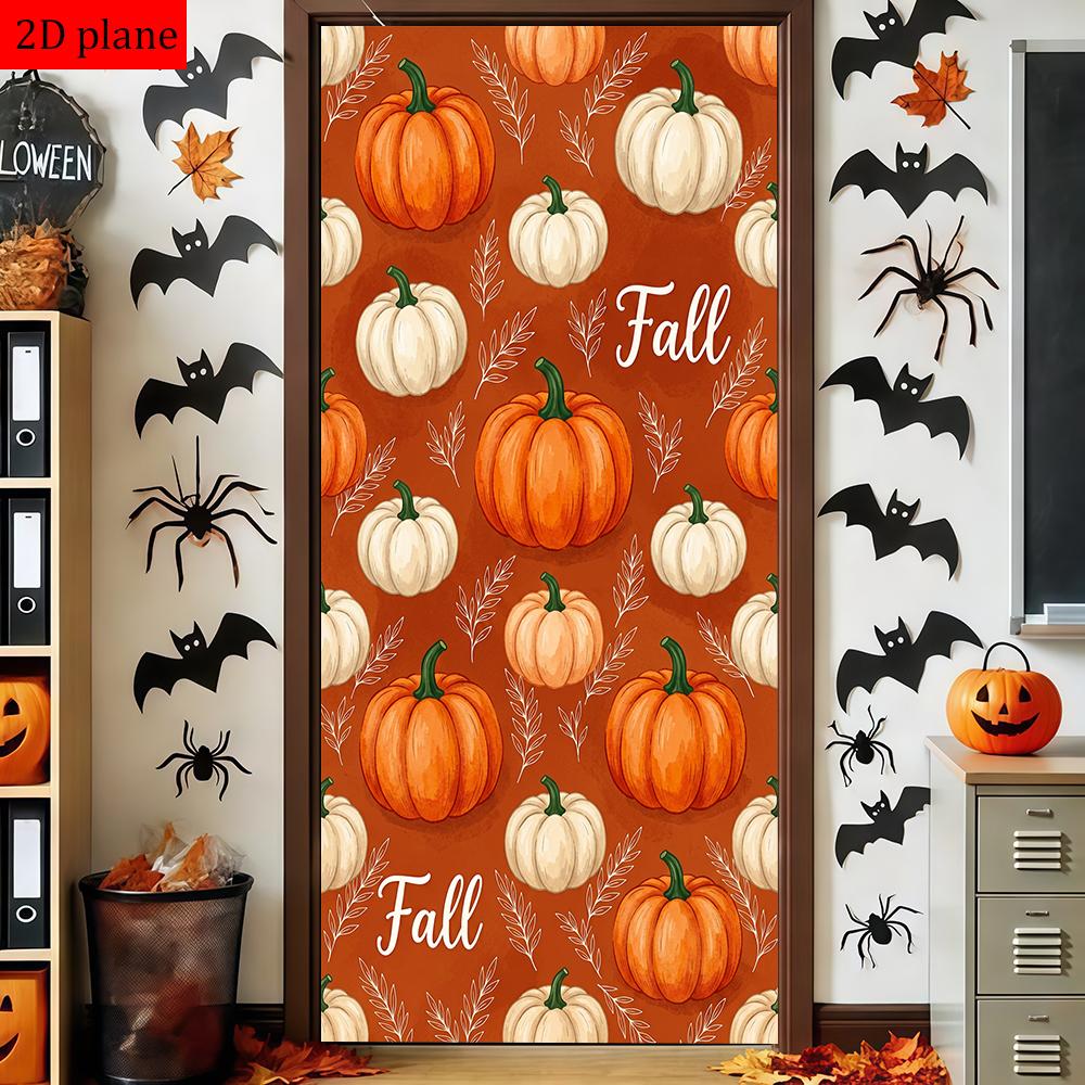 Fall pumpkins autumn leaves Door frame decoration with high elasticity elastic band