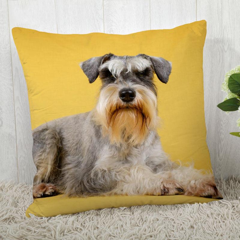 Pillow Cover Customize Schnauzer Pillow Case Modern Home Decorative Pillowcase For Living Room 45X45Cm,40X40Cm A.4.29