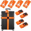 4 Stück verstellbare Gepäckgurte Set Mit 4 Silikon-Gepäckanhängern Reisekoffer Packgurt Zubehör Set