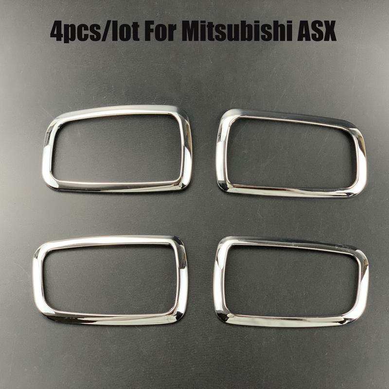 For Mitsubishi ASX ABS Chrome Trim Handle Bowl Decoration Box Ring 4PCS/lot for Mitsubishi ASX Auto Accessories