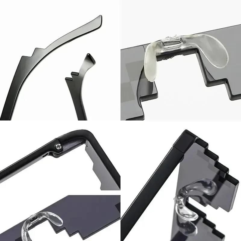 Vintage Halloween Pixelerade Mosaikglasögon Ny Rolig Festglasögon Cosplay Solglasögon för Män & Kvinnor