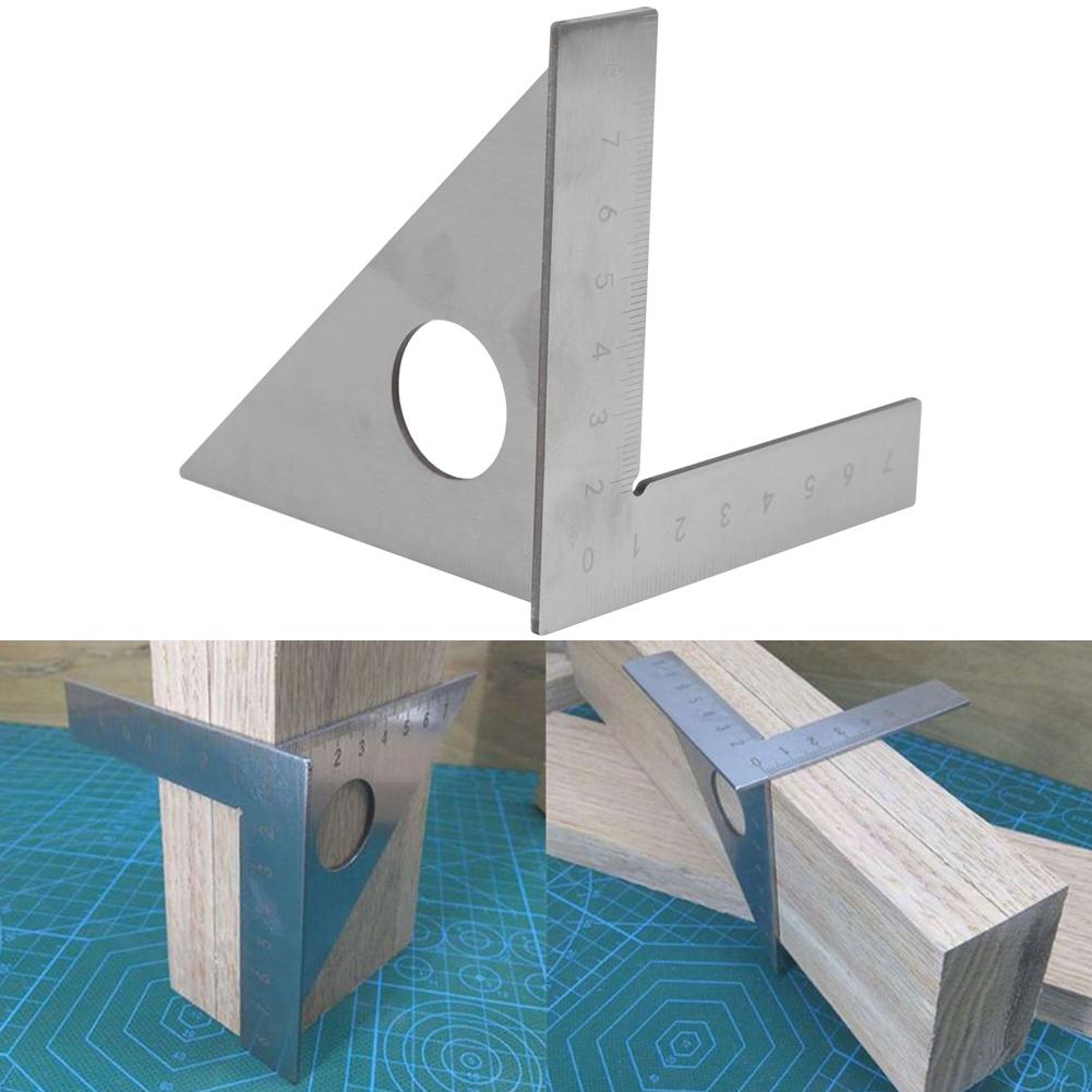 Stainless Steel Woodworking Right Angle Gauge 90/45 Degrees Carpenter Measuring Ruler