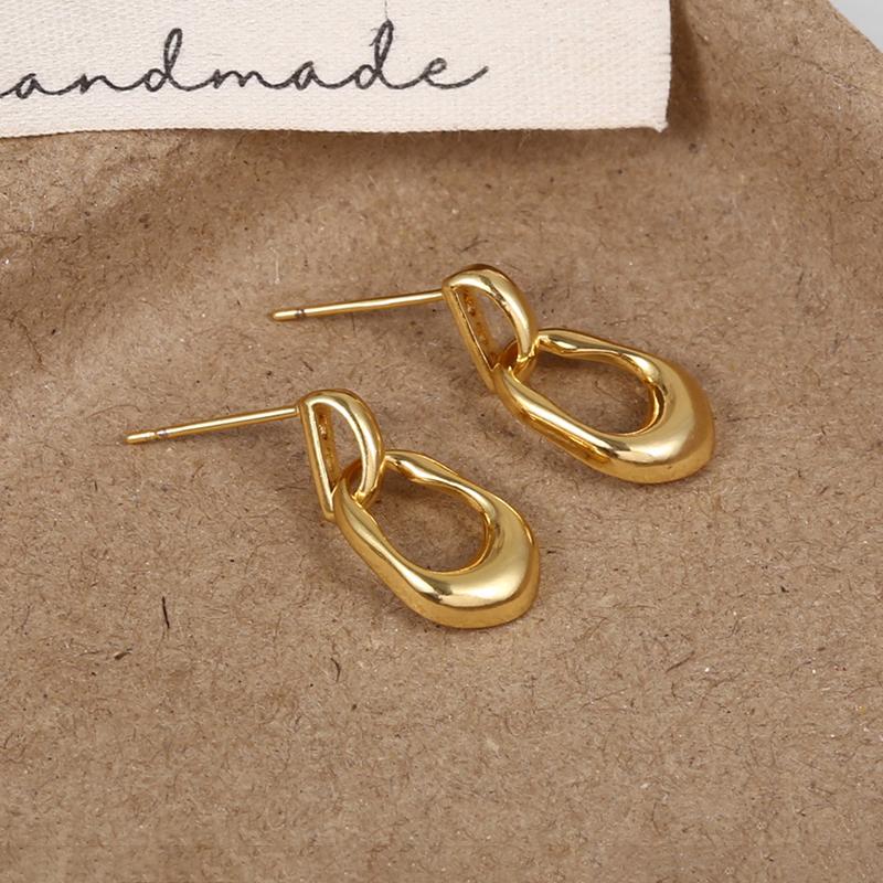 PONYKISS  Silver Hollow Water Drop Stud Earrings for Women Minimalist Trendy Fine  Personality Accessories