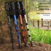 Aluminum Alloy Telescopic Hiking & Trekking Poles with Straight, T-Handle, Curved Handles for Skiing, Climbing, and Elderly Use