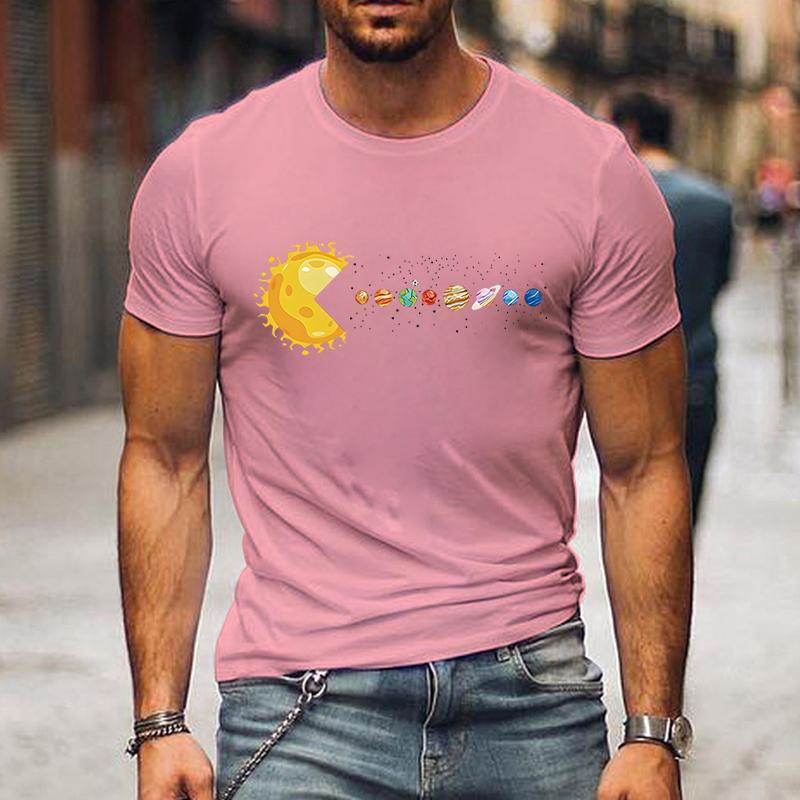Solar System Funny Planet Sun and Astrology T-shirt Herr Kortärmad T-shirt för Herr Street Shirts Toppar Oversized Herr Tee Shirt