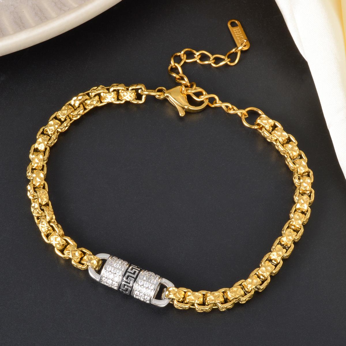 2026 European and American Miami Black Gold Silver Diamond Chain Emperor Back Chain Double Row Diamond New 20CM золотой