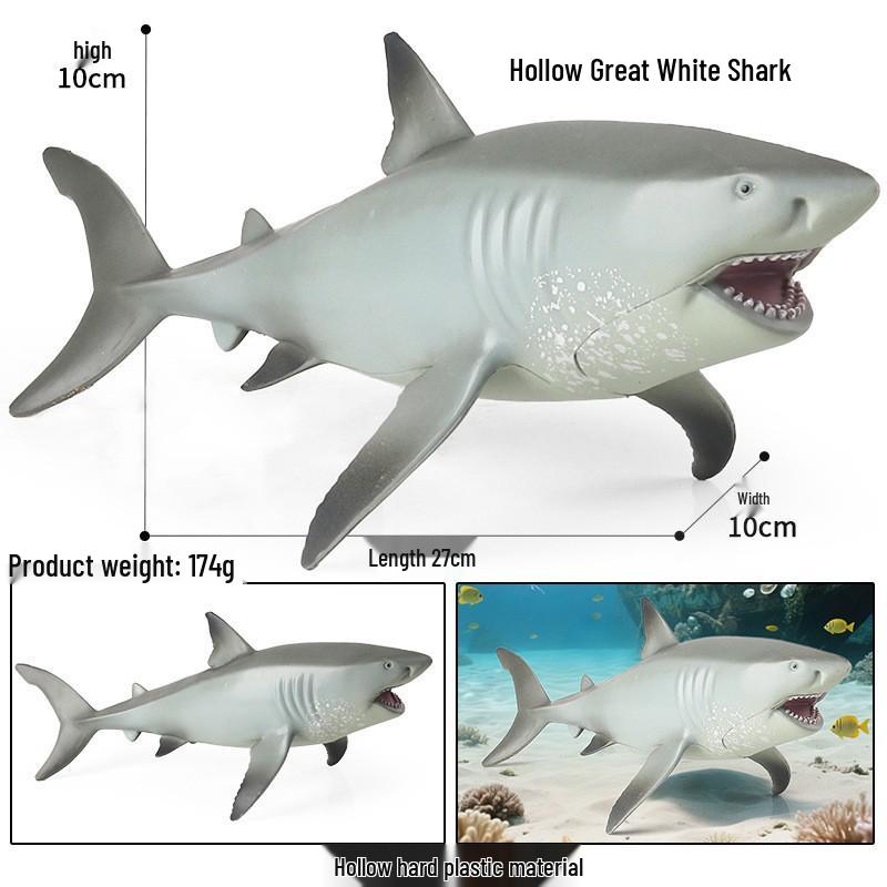 Three-Headed Shark & Megalodon Marine Life Model Toy Ornament