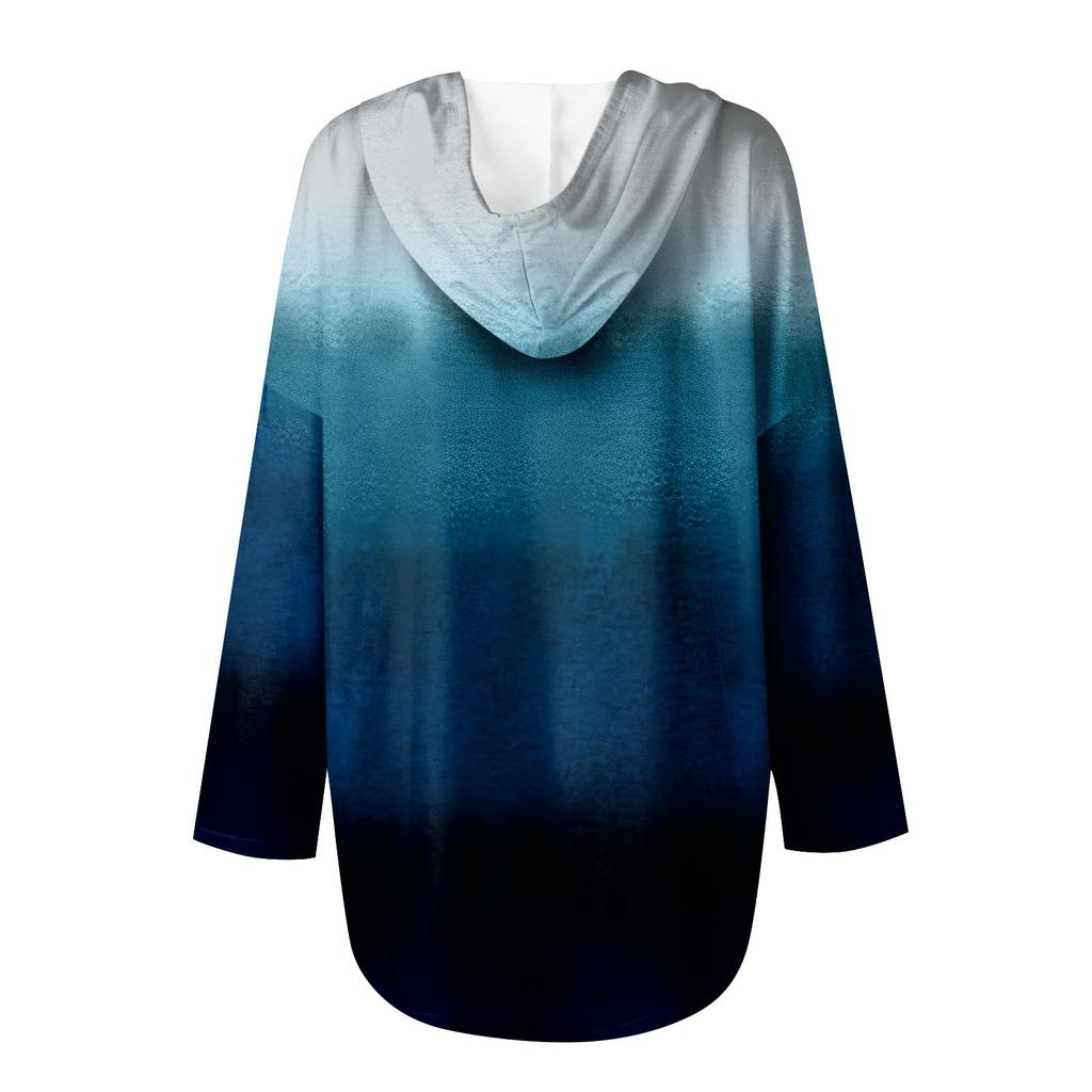 Women's Fashion Hoodies V Neck Long Sleeve Printed Sweatshirts Drawstring Casual Loose Pullover Tops